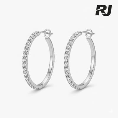 Arete redondo G c/diamantes llenos