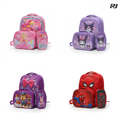 Bolso escolar 3D c/rueda 3pcs