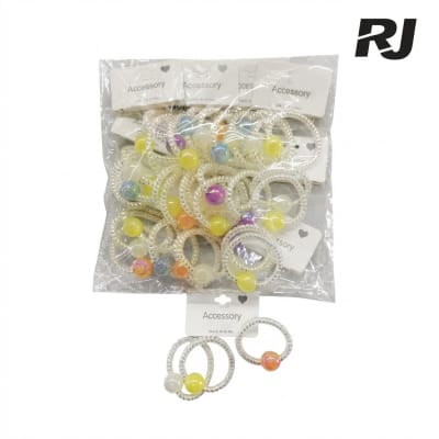 Cola p/pelo de resorte c/1perla X1paq de 3pcs