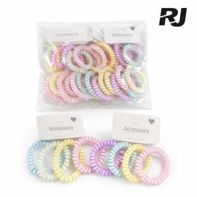 Cola p/pelo de resorte dibujo hilo brillante X1paq de 4pcs