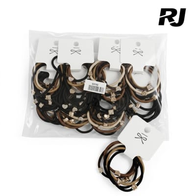 Cola p/pelo lisa c/adorno corazon X1paq de 6pcs