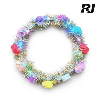 Corona c/luz c/flor y lluvia