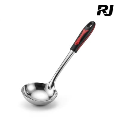 Cucharon p/cocina p/sopa de acero mango c/2color