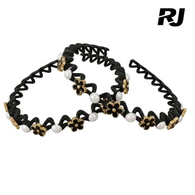 Diadema p/pelo negra c/surtidos adornos x1