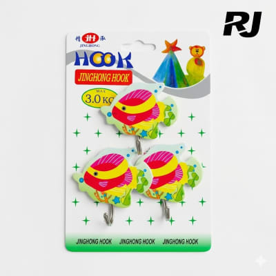 Ganchito c/adhesivo figura de pez 3pcs