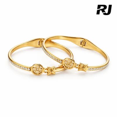 Pulsera flor vieja de acero titanio