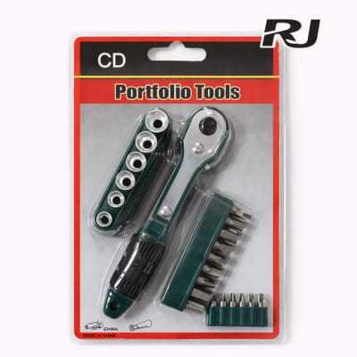 Set de llave de trinquete c/cubo y punta destornillador