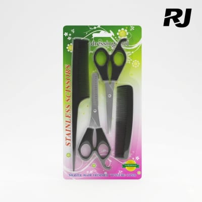Set de peine c/tijera 4pcs