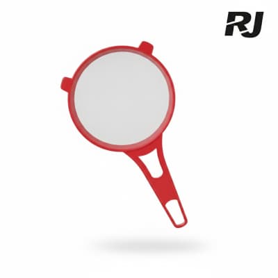 colador plastico rojo