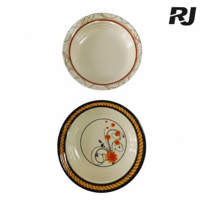 plato de melamina borde y centro c/dibujo 10pulg
