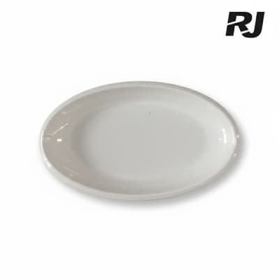 plato de melamina ovalado blanco 14pulg