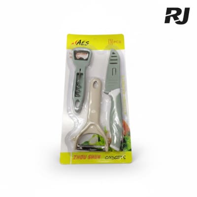 set c/cuchillo,pela papa,abretapa 3pcs