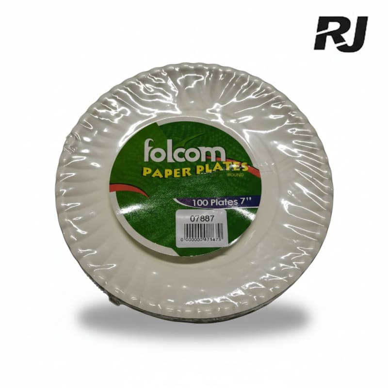 100pcs plato de papel blanco 7"