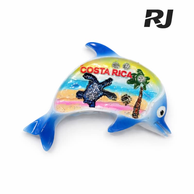 Adorno p/refri delfin c/playa y tortuga