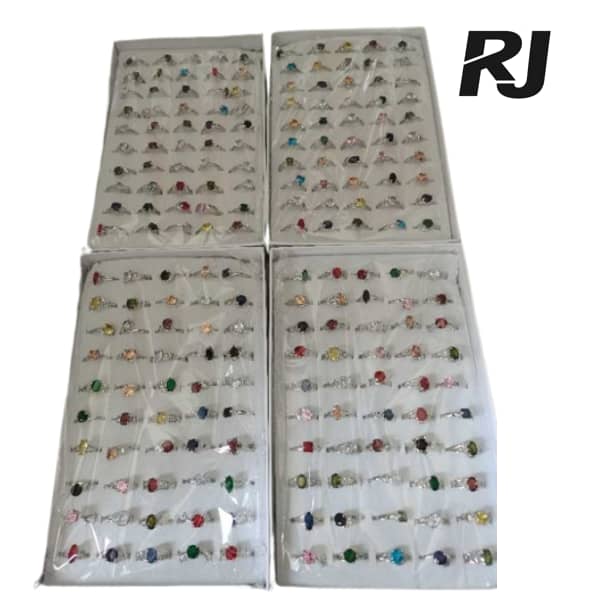 Anillo c/1 diamante color y surtidos figuras X 1caja 50pcs