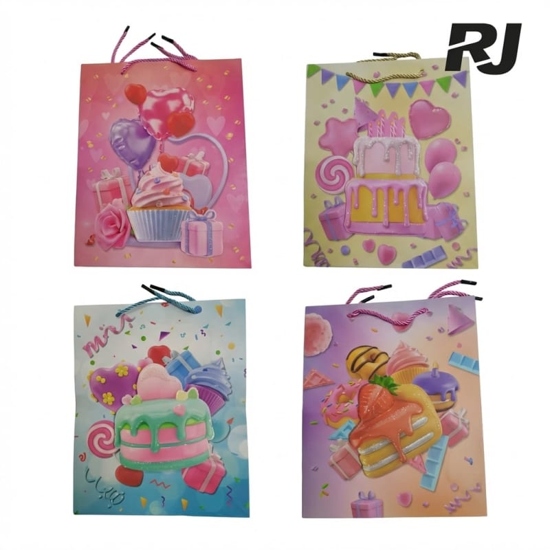 Bolsa de regalo p/cumpleano 3d mediana