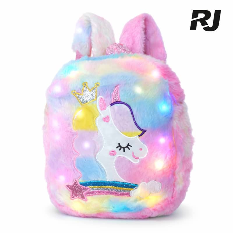 Bolso peludo figura fabula unicornio