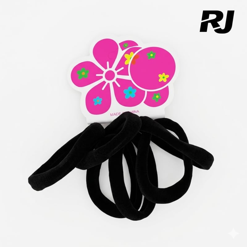 Cola p/pelo lisa negra (12trenza) X1 trenza 6pcs