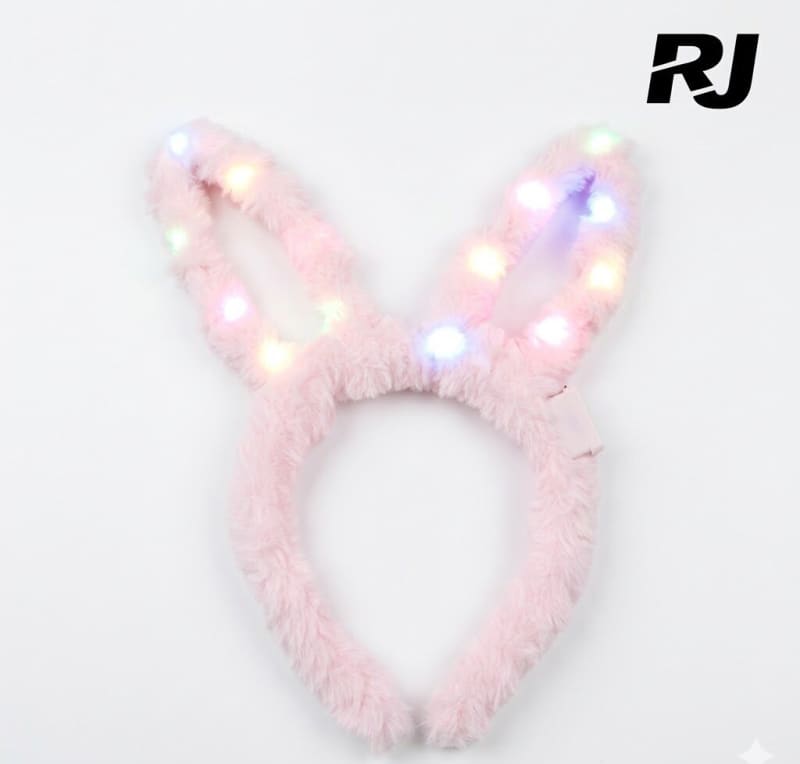 Diadema c/luz oreja de conejo peludo(10)X1