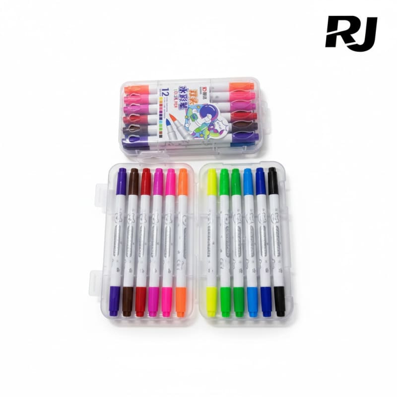 Marcador color ambos lados en caja plástica