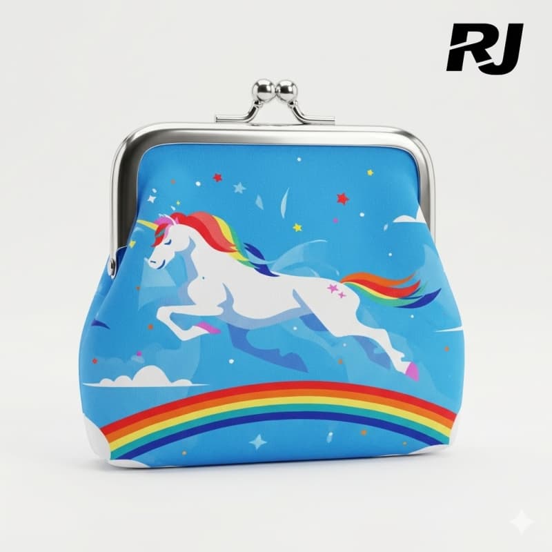 Monedero dibujo unicornio cierre metalico
