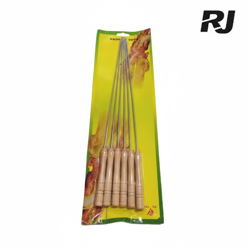pincho metal p/asar carne redondo 6pcs