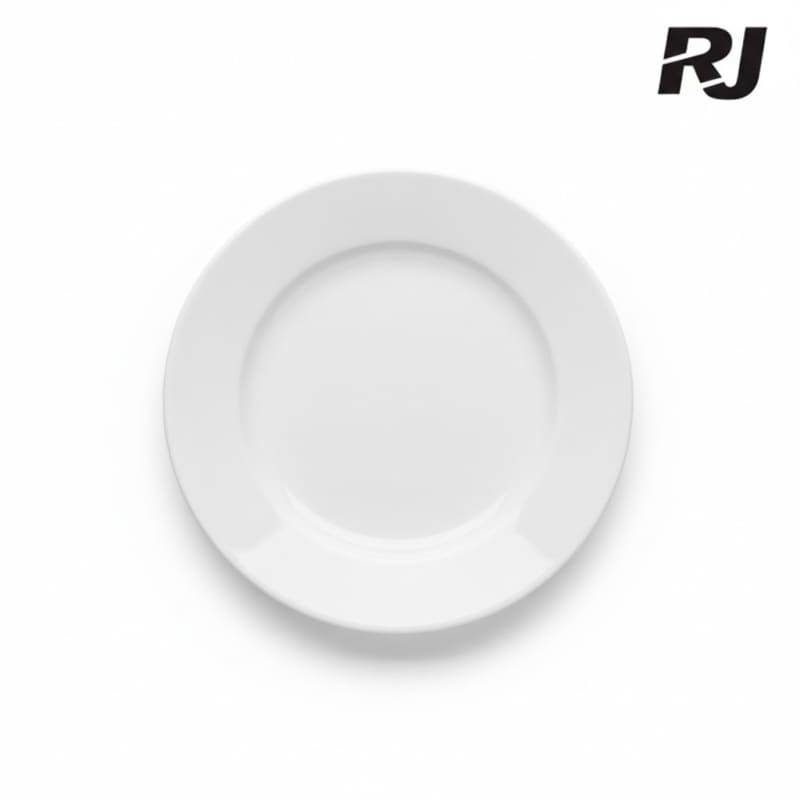 plato de melamina blanco redondo 9.5pulg