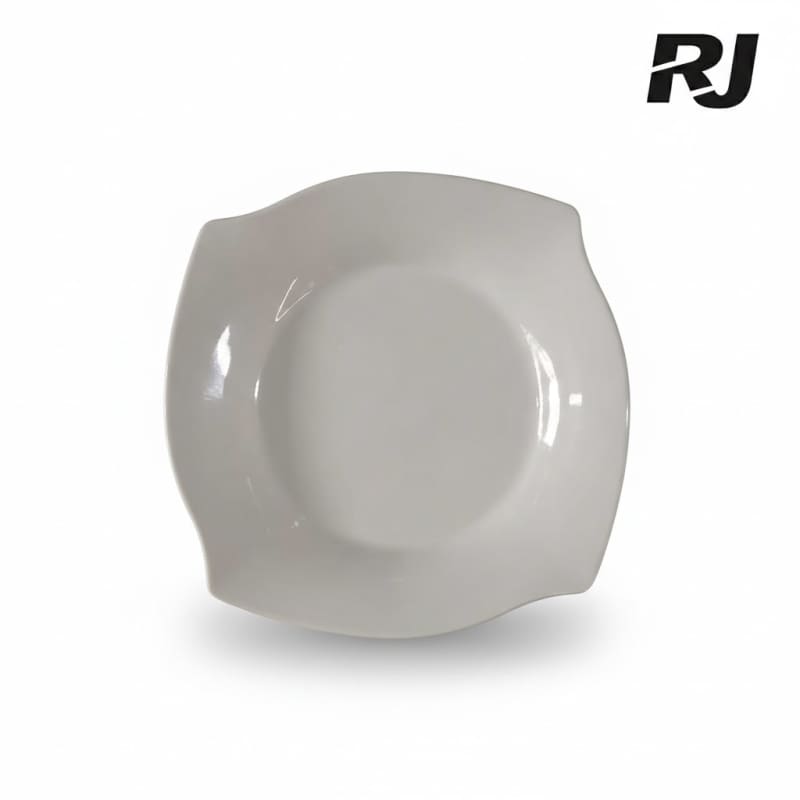 plato de melamina cuadrado blanco 10pulg