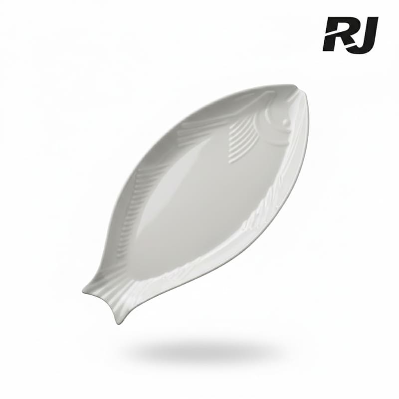plato de melamina p/pescado blanco 15pulg