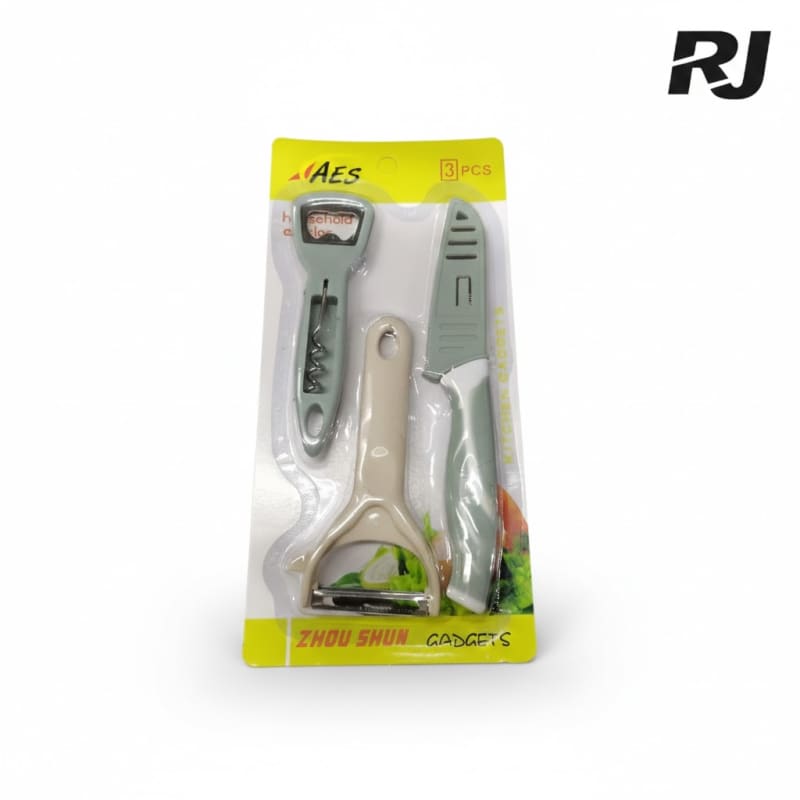 set c/cuchillo,pela papa,abretapa 3pcs