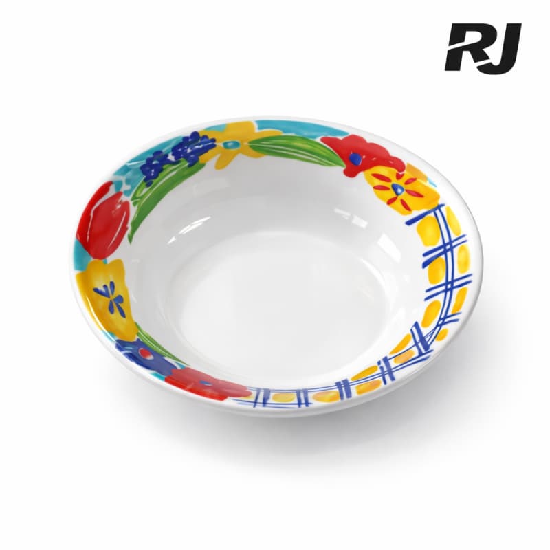 taza de melamina borde dibujo flor redondo 6pulg