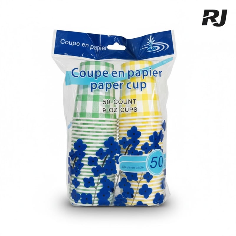 vaso de carton c/agarradera 50pcs 9onz