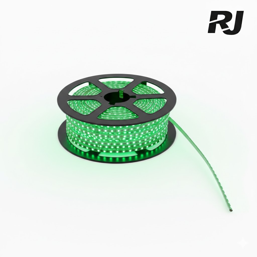 110V luz de faja verde X1 rollo 100 metro