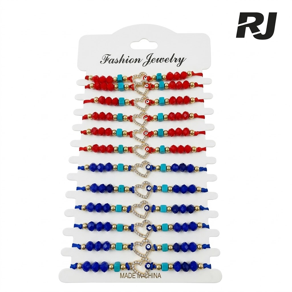 12pcs pulsera c/adorno corazon x1carton