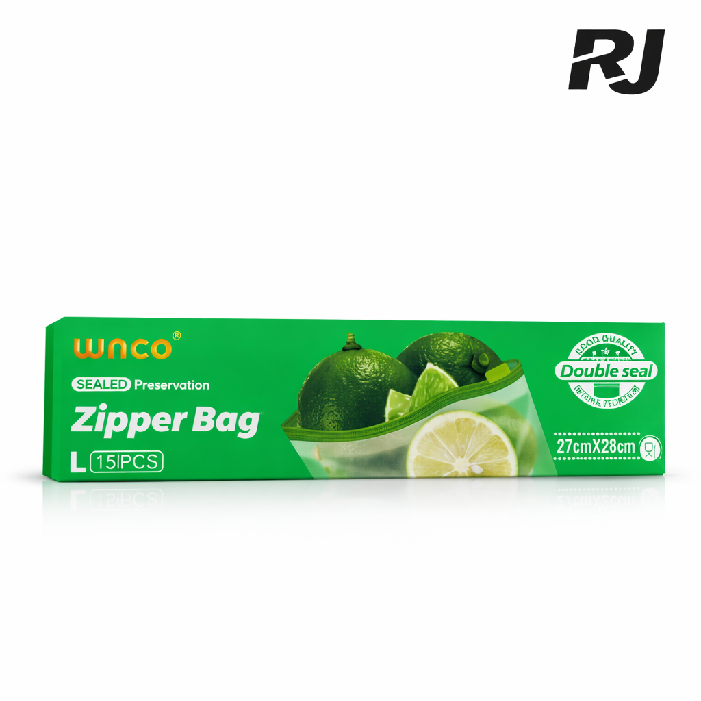 15pcs L bolsa de conservacionc/ziper lisa plast