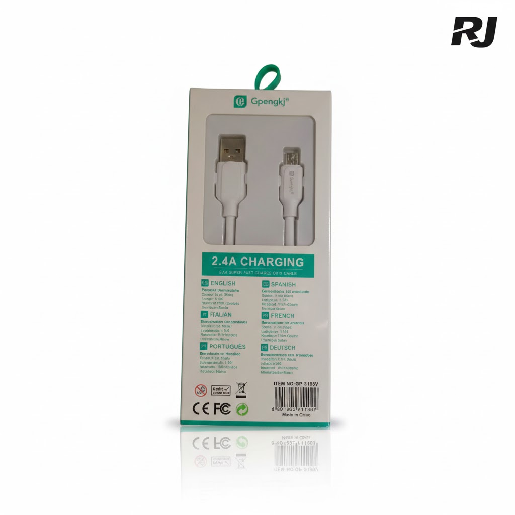 2.4A  cable usb-V8 en caja