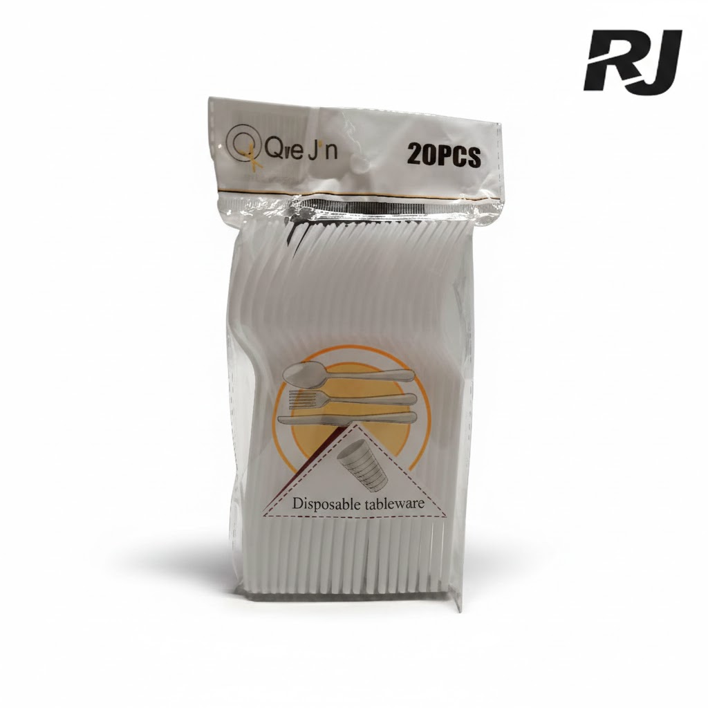 20pcs tenedor plastico blanco