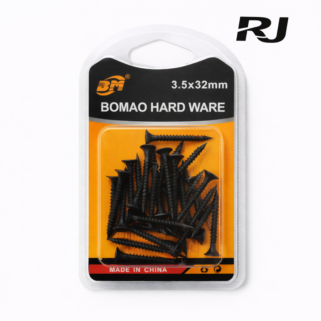 3.5X32mm 26pcs paquete tornillo punta fina negro