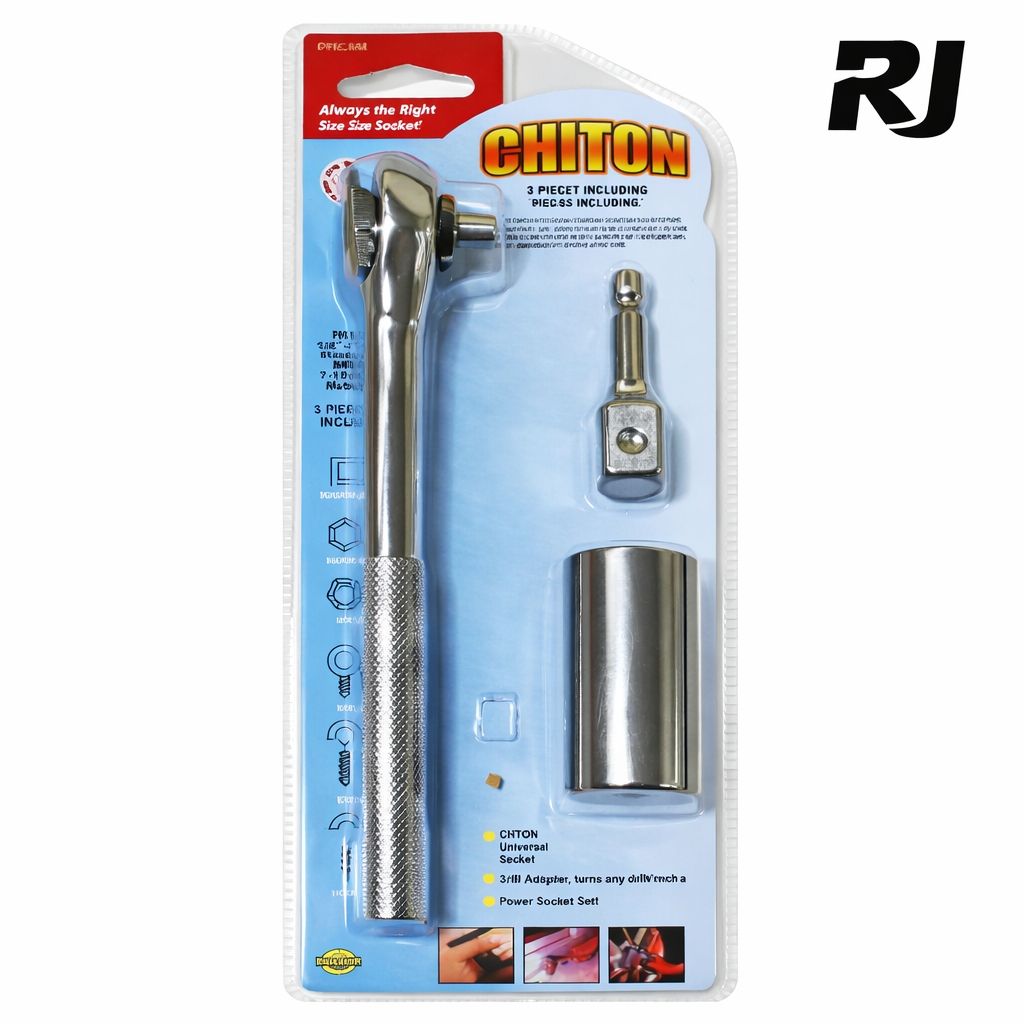 3pcs set de llave de trinquete c/cubo p/tuerca