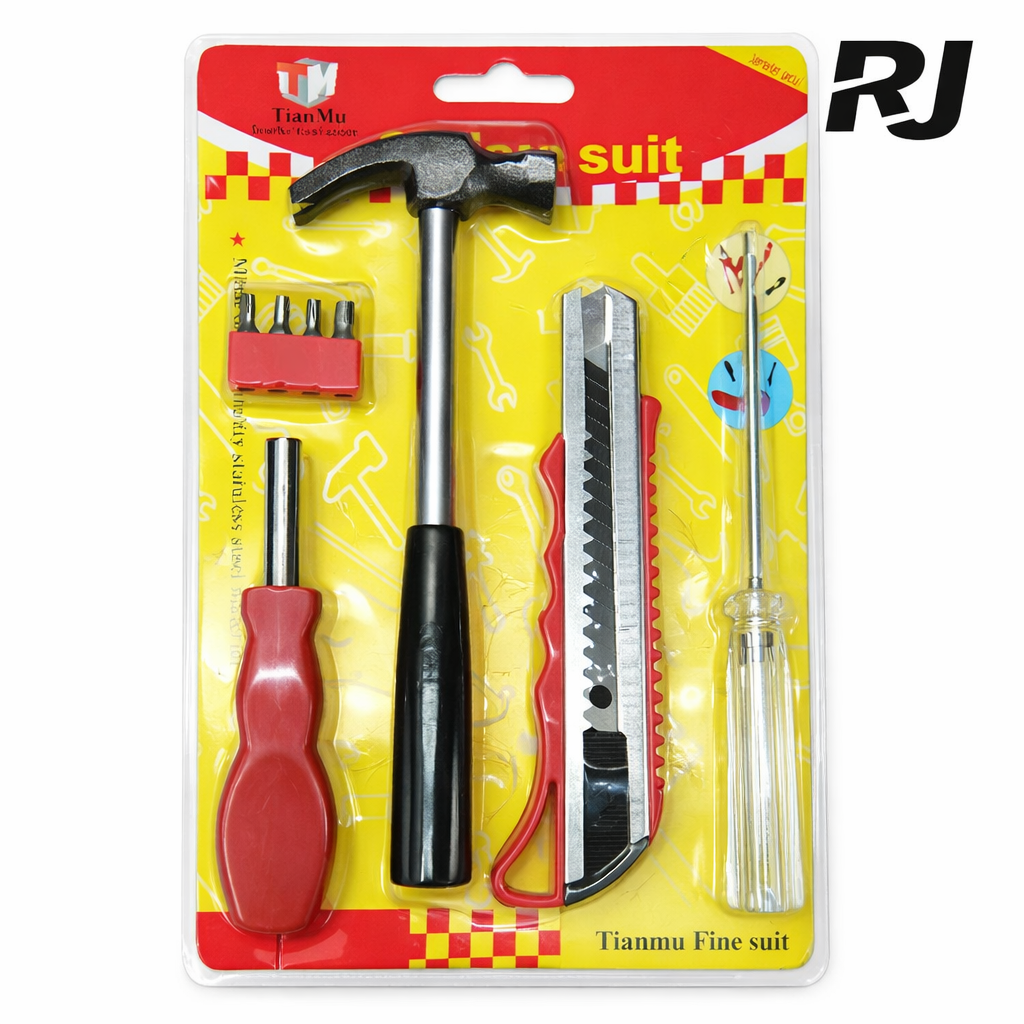 5pcs set c/martillo,destornillado