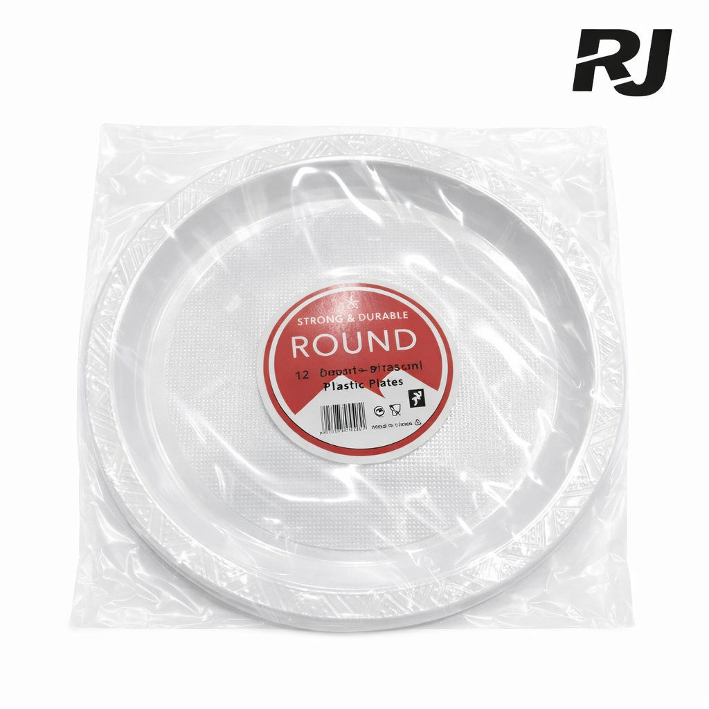 9#ps plato plast blanco 12pcs