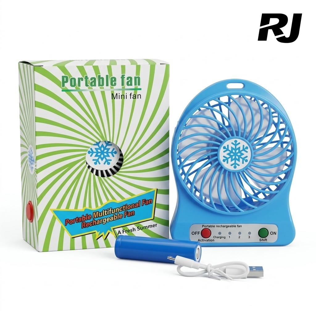 Abanico recargable 5hojas grande