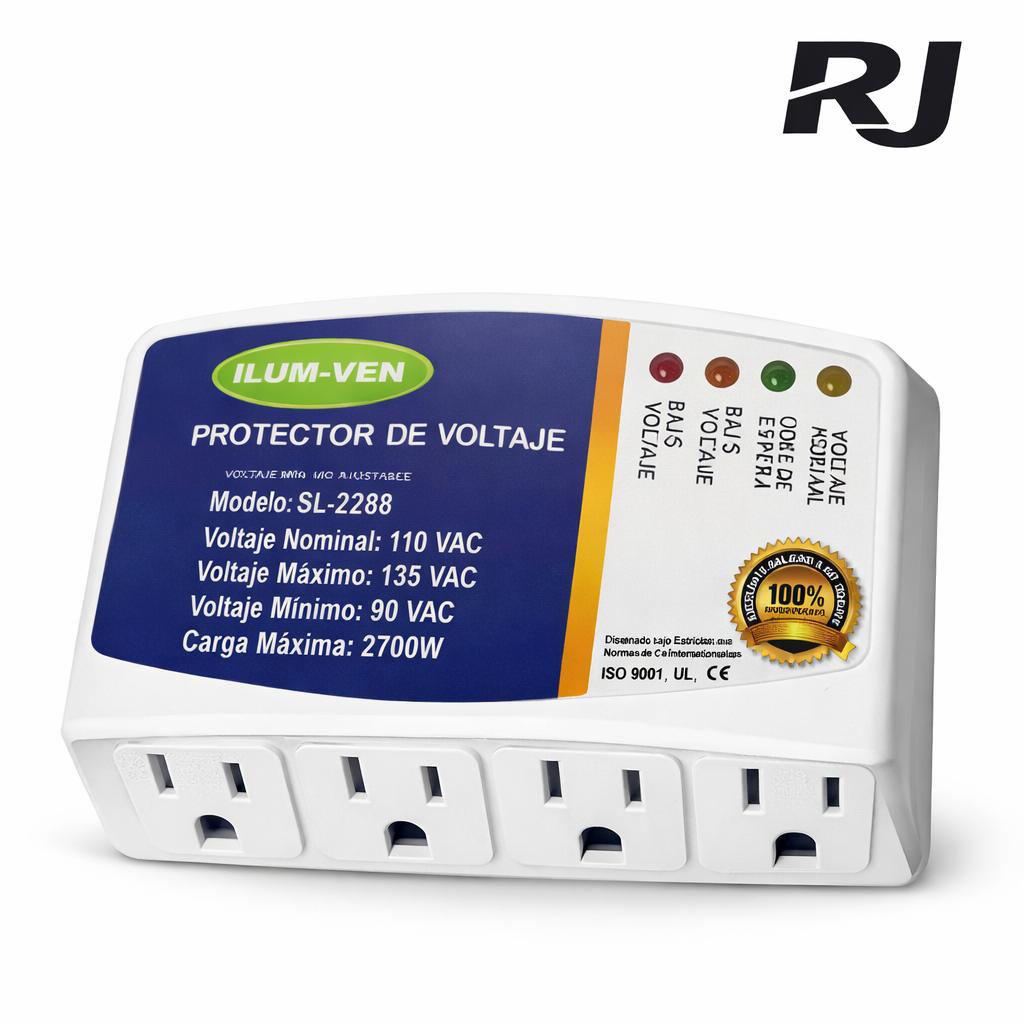 Adaptador c/protector de voltaje c/3tomas