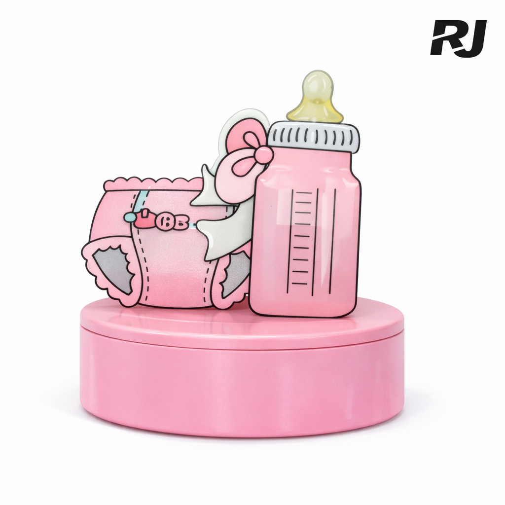 Adorno joyero c/figura bebe