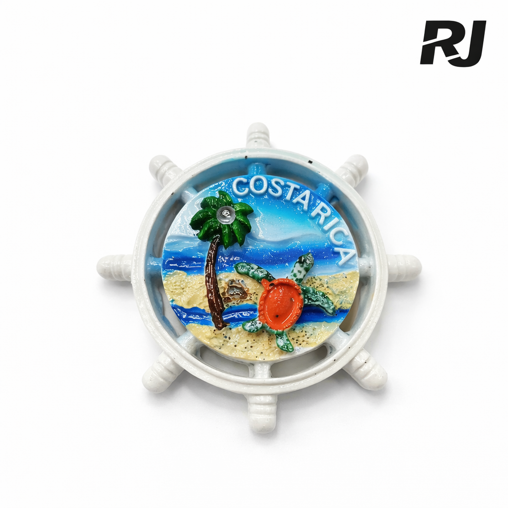 Adorno p/refri timon c/arbol de coco y tortuga