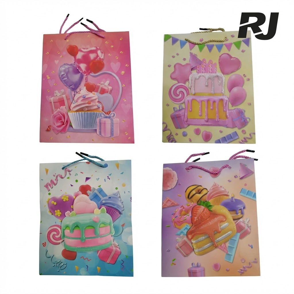 Bolsa de regalo p/cumpleano 3d mediana