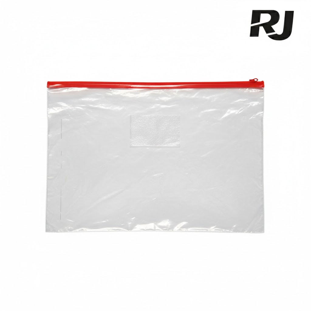 Bolsa p/documento transparente p/documento c/zíper liso X1
