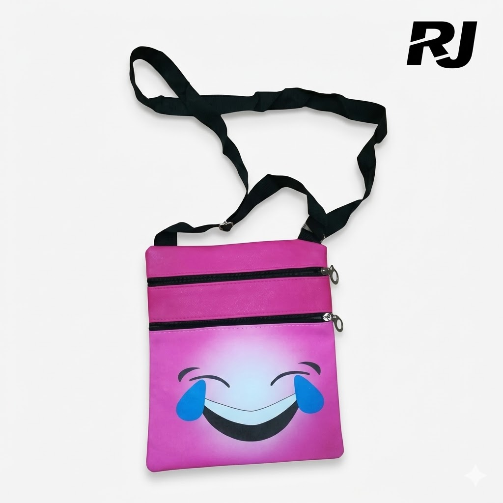 Bolsito 2ziper c/cara emoticon