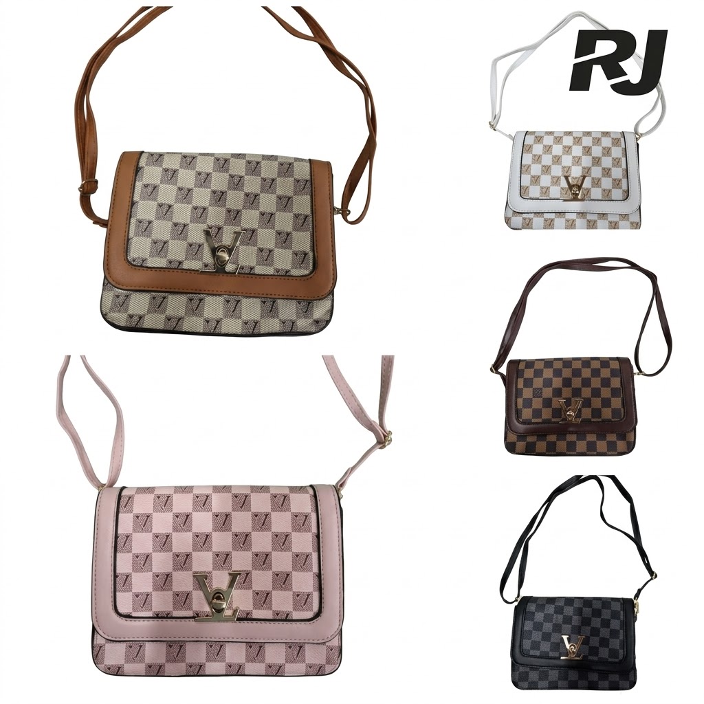 Bolso p/mujer de cuero c/letras V