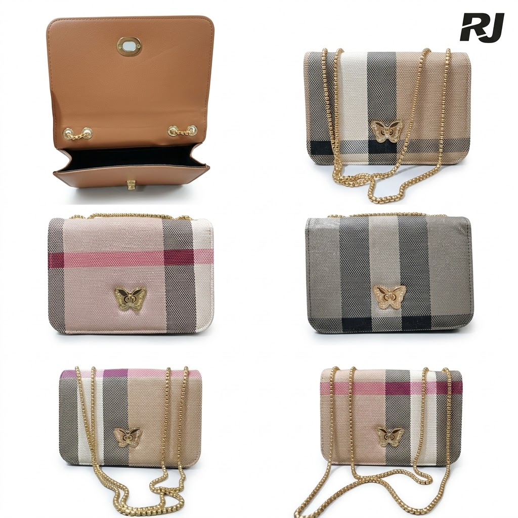 Bolso p/mujer de cuero duro c/mariposa g